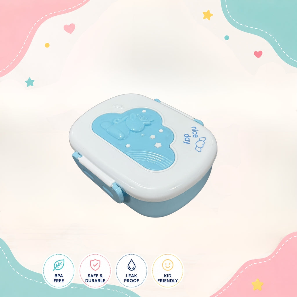 This is the left side angle view of cloud kids lunch box 