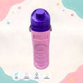 Front view of Beli Plastic kids water bottle by LunchNSip
