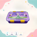 Elsa girls lunch box front view 4 compartment food grade plastic school tiffin box for girls with stylish character theme