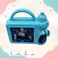 Elsa kids lunch box and water bottle set front view briefcase style school lunch box