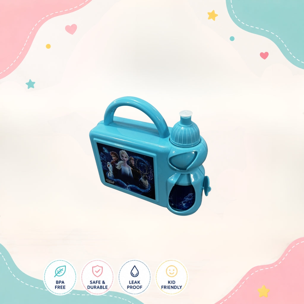 Elsa kids lunch box set left side view briefcase style school lunch container