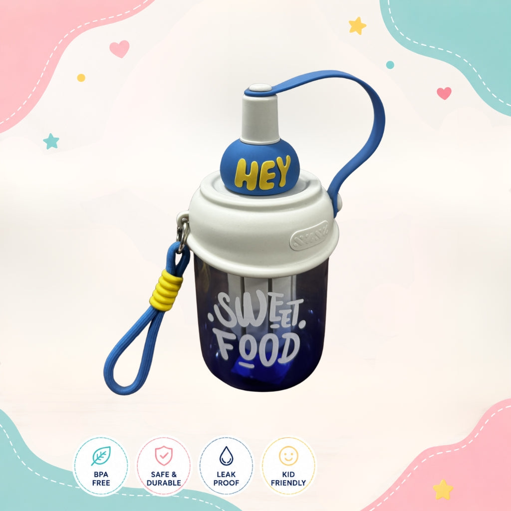 Front view of Hey Sweet Food Filter Straw Water Bottle by LunchNSip