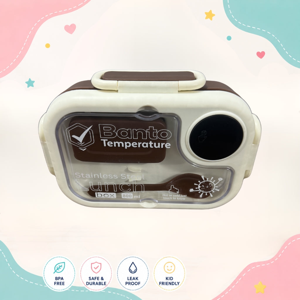 Digital temperature display on lunch box lid