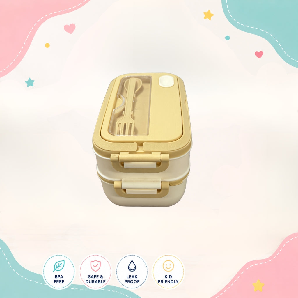 Tavro lunch box 1500ML top view showing 4 compartments 1 upper and 3 lower food sections for organized school meals