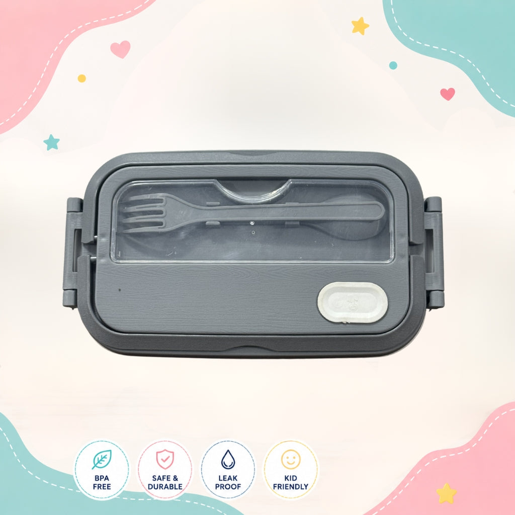 Tavro premium kids lunch box top view showing single spacious compartment food grade plastic lunch tiffin box for school use