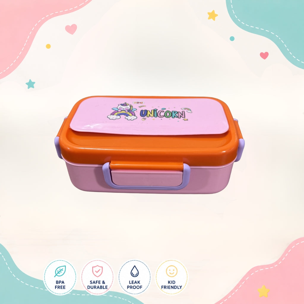 Front view of insulated Unicorn Kids Lunch Box by Lunch N Sip